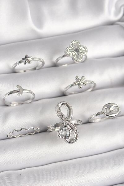 Inure Jewelry Brass Silver Color Clover Figure Infinity Zircon Stone Heart De...