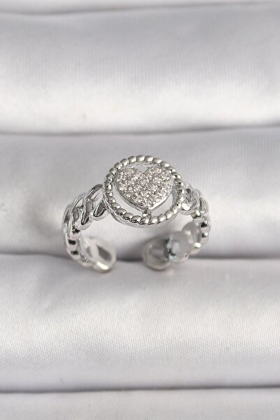 Inure Jewelry Brass Silver Color Chain Model Zircon Stone Heart Model Women's...