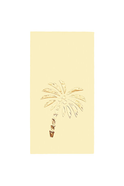 Story 40X40 cm Gold Foil Palm Patterned 16-Piece 1/8 Fold Cream Colored Paper...