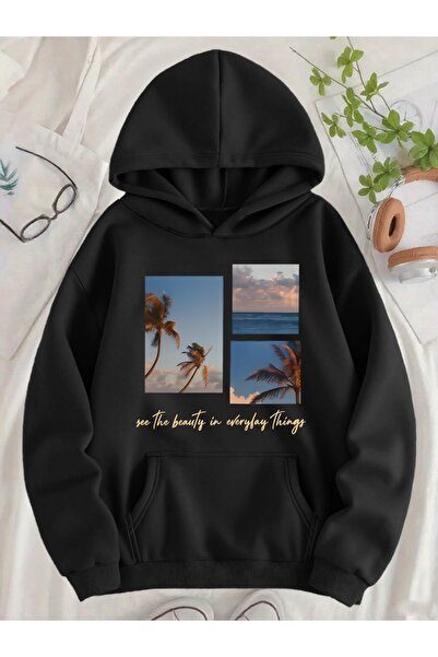 Deocept Unisex Printed Hooded Kangaroo Pocket Comfortable Fit Oversized Cut S...