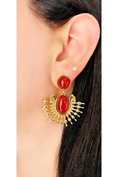 Store Diva Charm Burgundy Sun Earrings