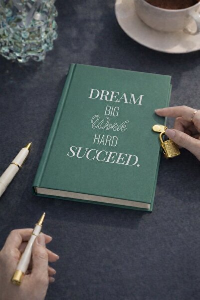 Bambus Kilitli Çizgili Sert Kapak 160 Sayfa Günlük Hatıra Motivasyon Ajandası...