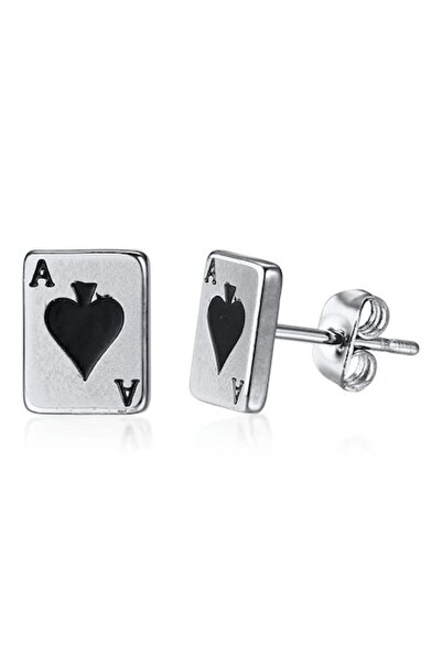 OEM Men's Earrings, ADM, Ace of Spades, Retro, Stainless Steel