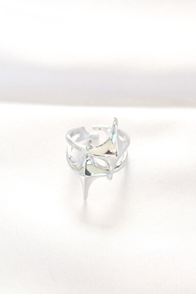 Inure Jewelry نموذج نجمة خاتم فضي اللون قابل للتعديل