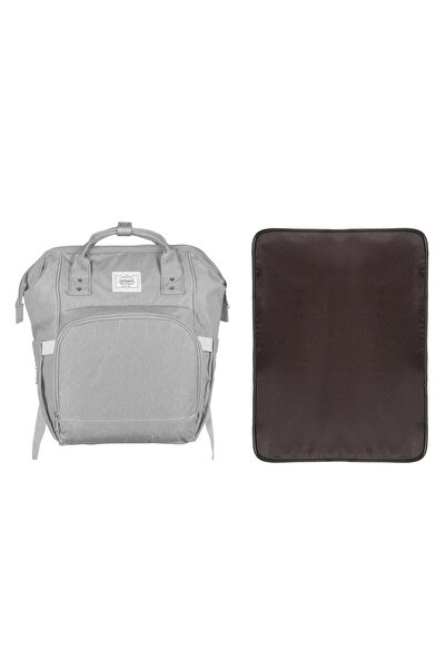OEM Matte gray diaper bag (mommy bag), with zipper and internal frame at the top