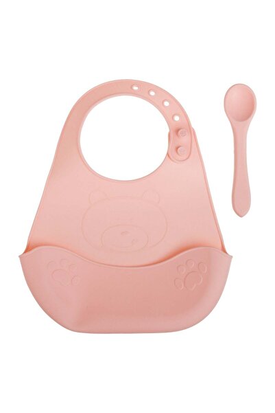 OEM Baveta cu colector pentru alimente, de culoare roz, cu design ursulet si ...