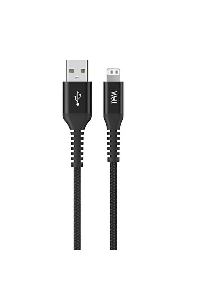 Well 1m Black Lightning Cable - USB A to USB-C