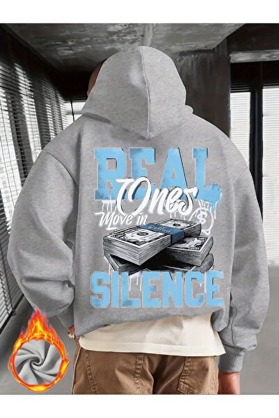 ELAN WEAR Arka Printed white Oversized hooded sweatshirt hoodie