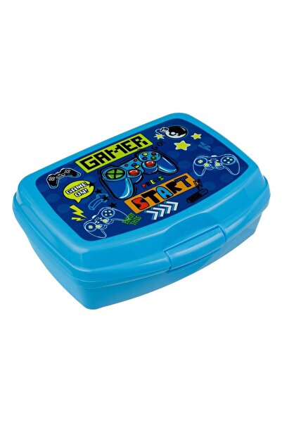 OEM Children's food/sandwich casserole, made of blue plastic with a gamer pat...