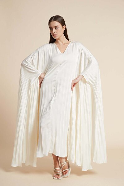 Yola White Plain Maxi A-Line Dress