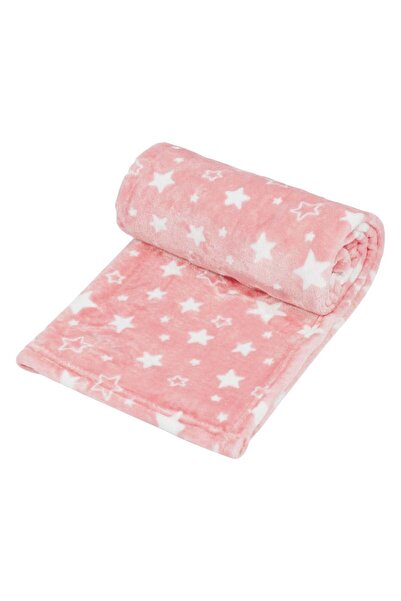 OEM Patura pentru patut, roz cu stele albe, cu doua fete foarte moale.
