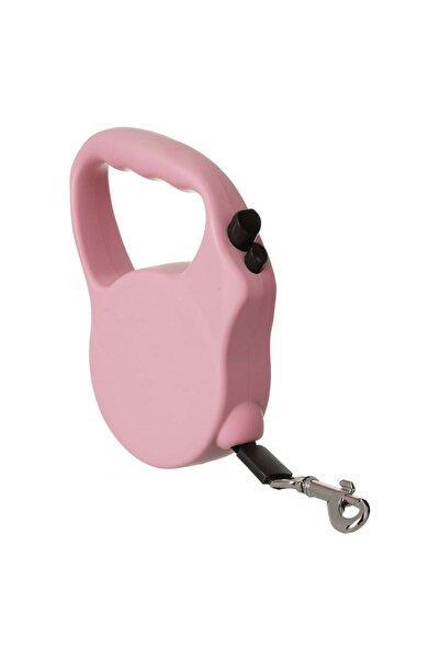 OEM Lesa Mecanica Roz cu Banda Neagra de 3m pentru Caini de Talie Mica