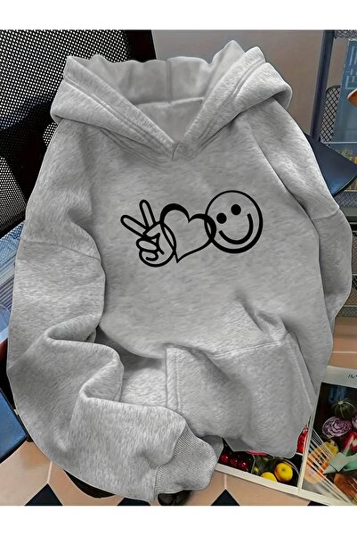 Deocept Unisex Emoji Printed Hooded Kangaroo Pocket Comfortable Fit Oversized...
