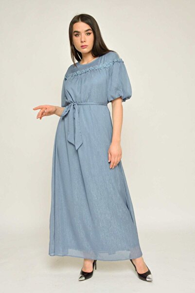 Nichii Plain A-Line Maxi Belted Dress