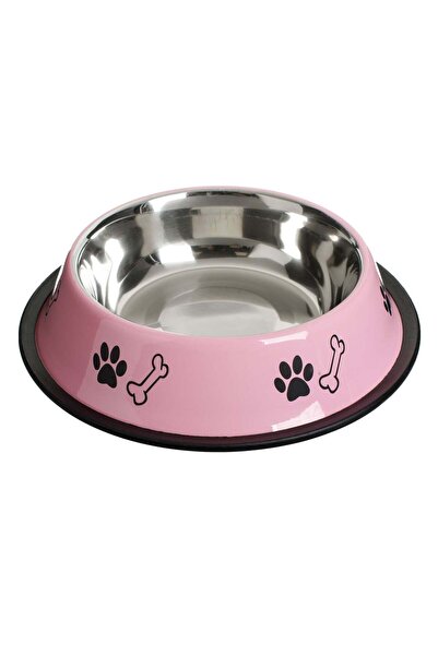 OEM Pink stainless steel dog model 710ml bowl
