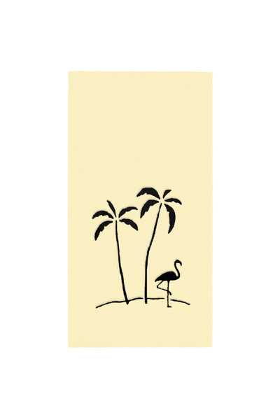Story 40X40 cm Black Foil Palm Trees Patterned 16-Piece 1/8 Fold Cream Colore...