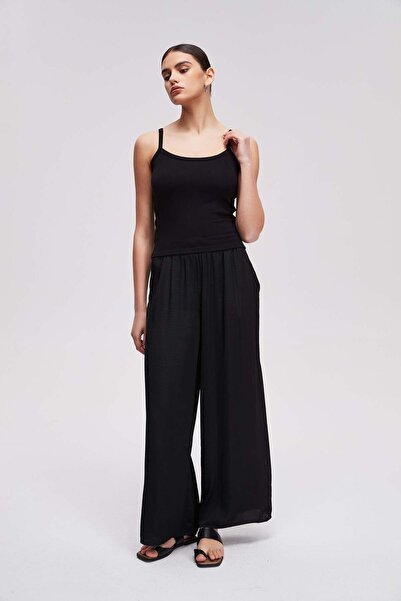 Livia Wide Leg Plain Long Pants