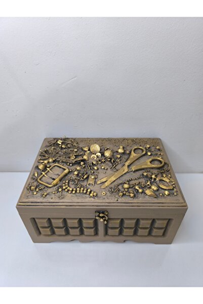 IremTasarimAtolyesi Dikiş Kutusu El Boyama Dekoratif Aksesuar Obje