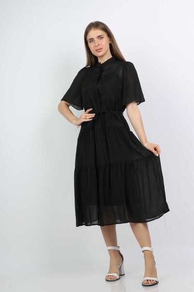 Nichii White Plain Midi Belted Dress