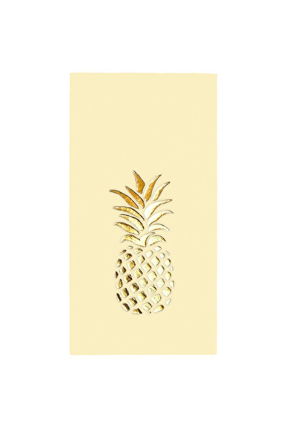 Story 40X40 cm Gold Foil Pineapple Patterned 16-Piece 1/8 Fold Cream Colored ...