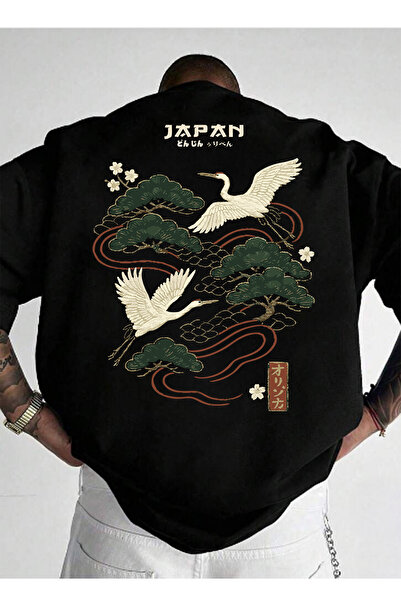 VEK Japan Printed Oversized Unisex T-Shirt – Japanese Themed 100% Cotton Stre...