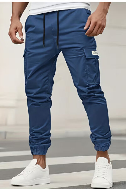 VIKUNYA Men's Linen Side Pocket Cotton Quality Cargo Pants New Season