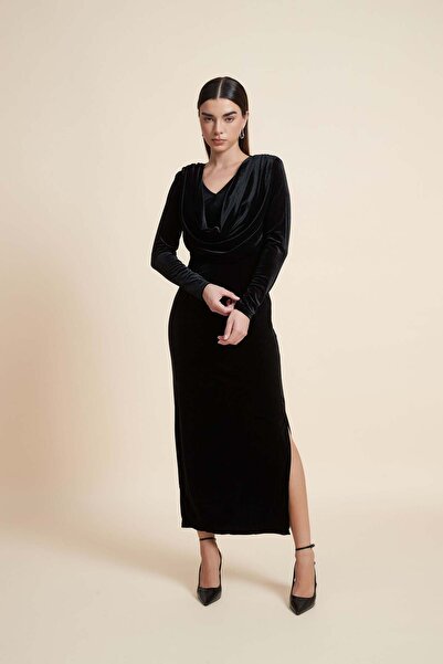 Yola Long Sleeve Solid Midi Dress