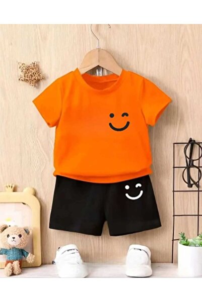Nice Clothes Children's Tracksuit Set Hooded Unisex Smiling Print