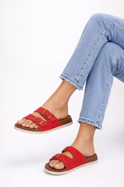 ADIMİST Women's Non-Slip Orthopedic Comfortable Sole Adjustable Double Buckle...