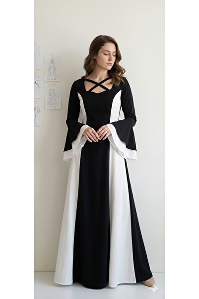 LAFYNA Elegant two-tone long evening dress