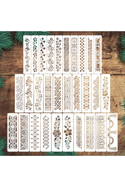 STENCİLTASARIM Stencil Tasarım BR054 30 Parça Bordür set. SET65 Duvar, Eşya,k...