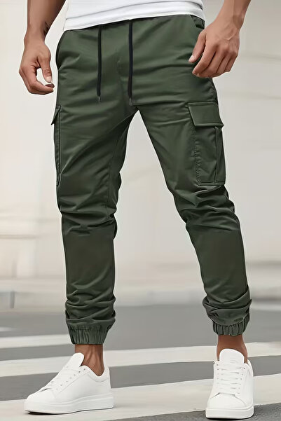 VIKUNYA Men's Linen Side Pocket Cotton Quality Cargo Pants New Season