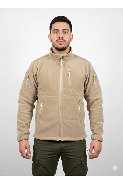 Nazlyna Men's Tactical 5-Pocket Fleece Jacket 280 Gr Anti-Pilling Outdoor Coat