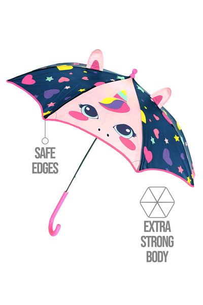 Empressco Renkli Kalpli Unicorn Kız Çocuk Şemsiye, Neşeli ve Şık Tasarım