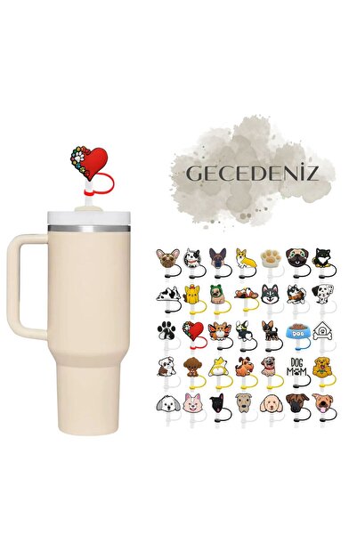 GECEDENİZ Thermos Compatible Straw Stopper Dog No 16
