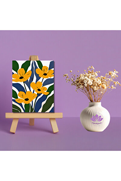 LİLYHOBBYLAND Mini Sayılarla Boyama Kiti 20x25 cm Çiçek Serisi