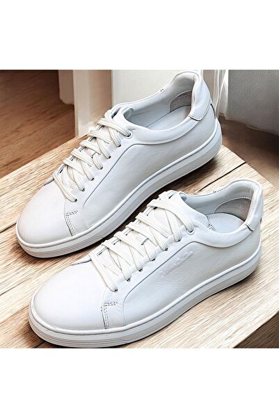 KAFKASLAR AYAKKABI Genuine Real Leather Lace-Up Sneaker Model Flat Sole Ortho...