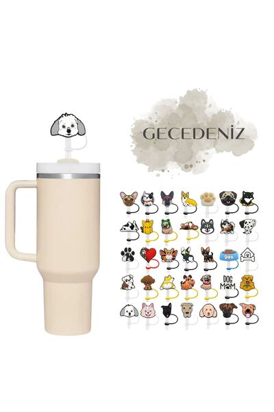 GECEDENİZ Thermos Compatible Straw Stopper Dog No 29