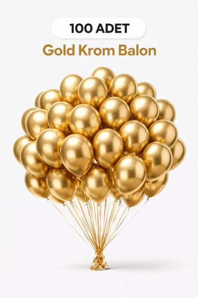 GNS 100 lü paket 12 inc KROM BALON helyum uyumlu parlak parti süsleme 1.kalit...