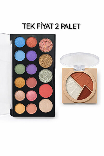 Lesvip's Büyük Boy Far Allık Ve Aydınlatıcı Paleti & Aydınlatıcı Allık Paleti