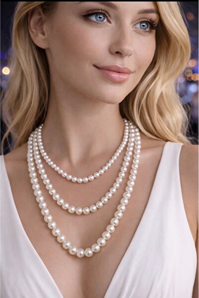 PaminBags Aksesuar String of Pearl Triple Necklace Lns00142