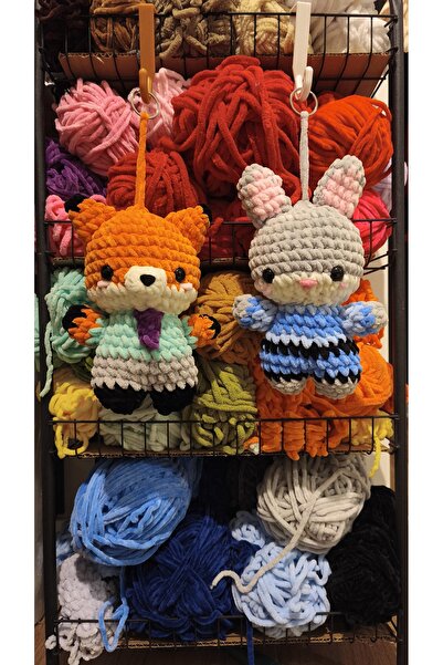 zeanqua Nick & Judy El Yapımı Amigurumi Anahtarlık – Örgü Peluş Figür