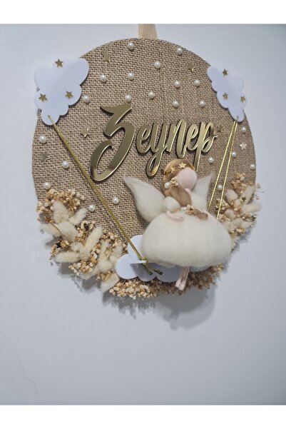 buketiket Dekoratif Keçe Peri Bebek Pleksi Üzeri Kaplamalı Hastane Doğum Bebe...