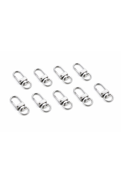 FlowerAksesuar 10 Adet - 12x33 mm Anahtarlık Kancası, Anahtarlık Klipsi, Anah...