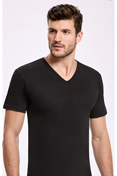 İlke Men'S, Black, Exclusive, V-Neck, 6-Pack T-Shirt