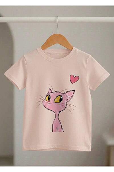 Tiny and Co Unisex 100% Cotton Cat Printed Children's T-Shirt