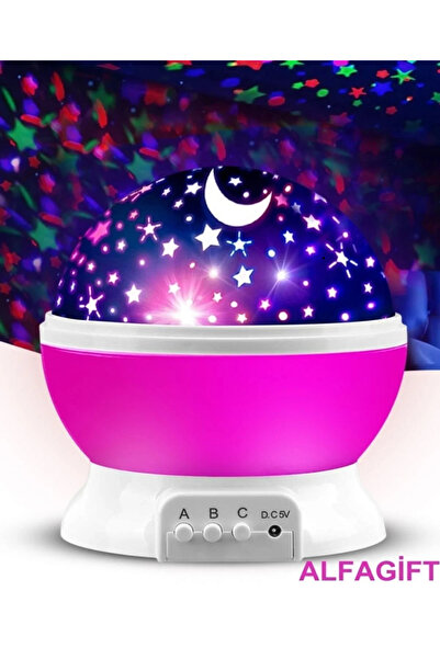 R8SAAT Ay Yıldız Galaxy Projeksiyon Gece Lambası – Renkli Gökyüzü Projektörü