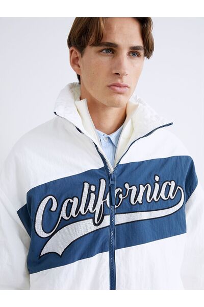 LC Waikiki Xside White Comfortable Fit Stand Collar Men's Jacket
