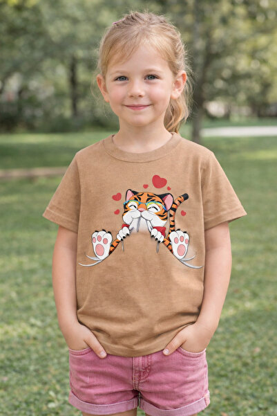 Tiny and Co Unisex 100% Cotton Cat Printed Children's T-Shirt