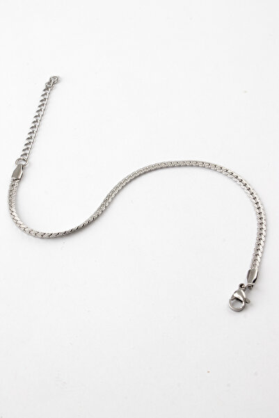 Sortie Aksesuar Stainless Steel Silver Color Flat Herringbone Figure Chain Br...